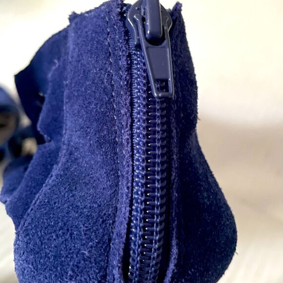 Steve Madden Blue Suede Cutout Caged Heels - Picture 7 of 8